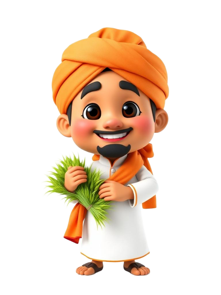 Friendly farmer mascot